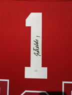 Framed Ohio State Buckeyes Justin Fields Autographed Signed Jersey Jsa Coa