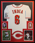Framed Cincinnati Reds Jonathan India Autographed Signed Jersey Psa Coa
