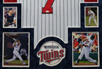 Suede Framed Minnesota Twins Joe Mauer Autographed Signed Jersey Jsa Coa