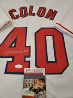 Cleveland Indians Bartolo Colon Autographed Inscribed Jersey Jsa Coa