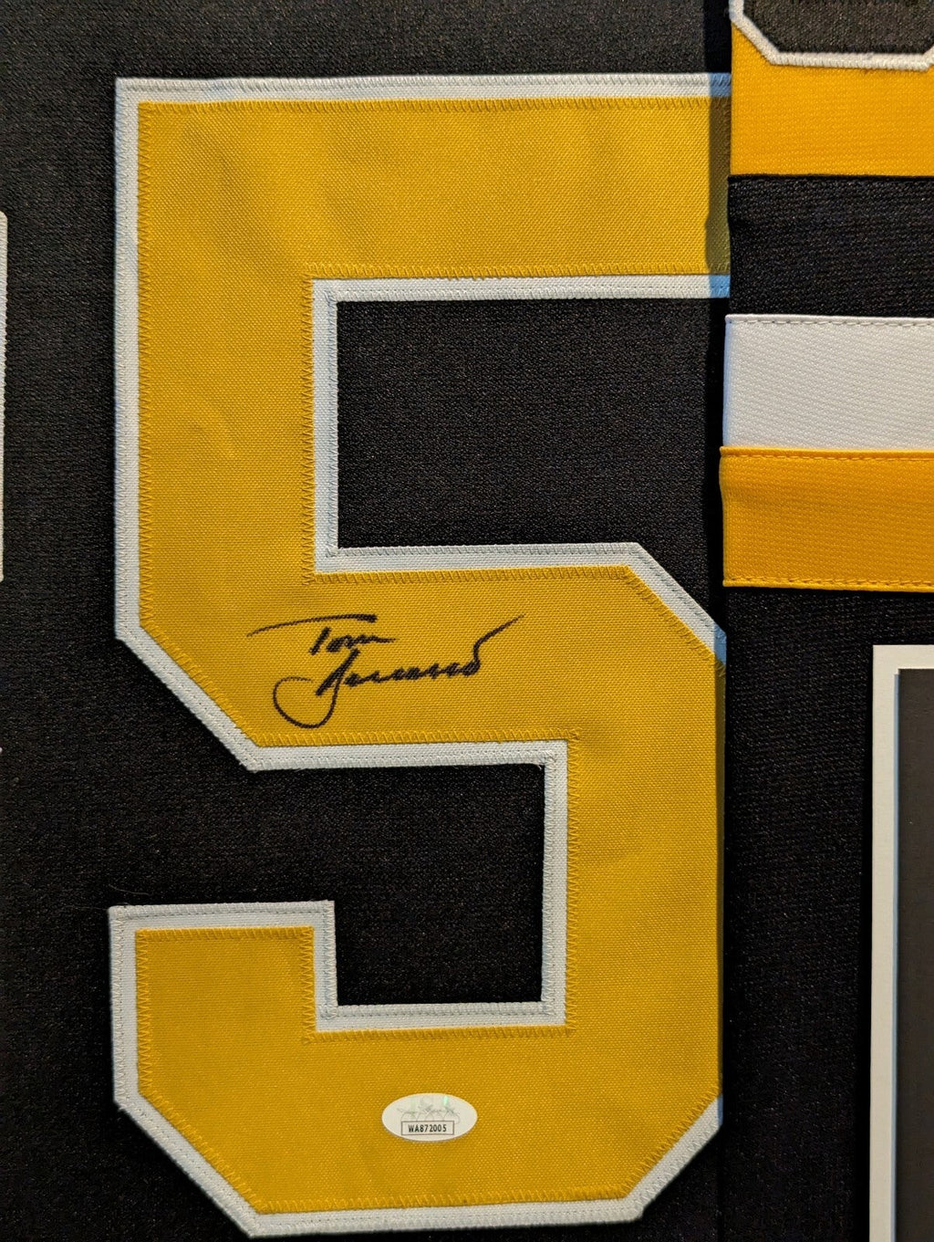 Framed Pittsburgh Penguins Tom Barrasso Autographed Signed Jersey Jsa Coa