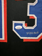 Framed New York Mets Billy Wagner Autographed Inscribed Jersey Jsa Coa