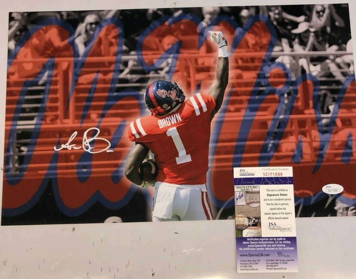 Ole Miss Rebels Aj Brown Autographed Signed 11X17 Photo Jsa  Coa
