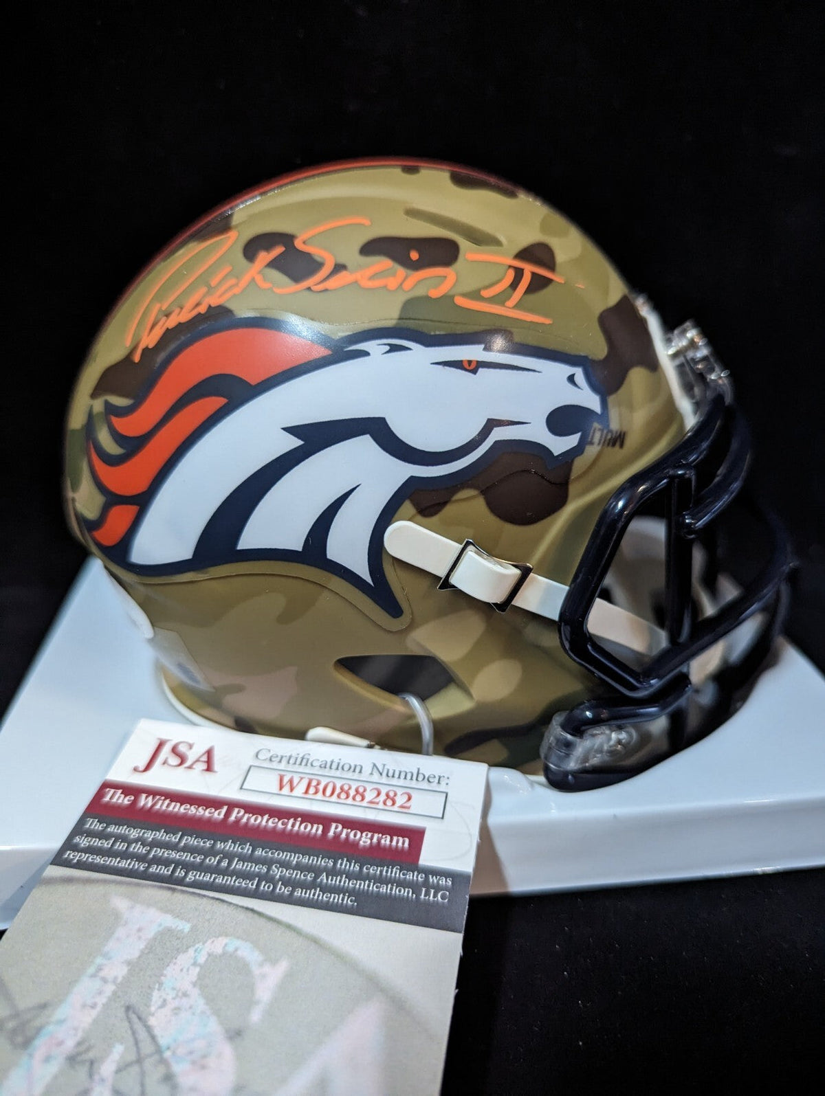 Denver Broncos Patrick Surtain Ii Autographed Alt Camo Mini Helmet Jsa Coa