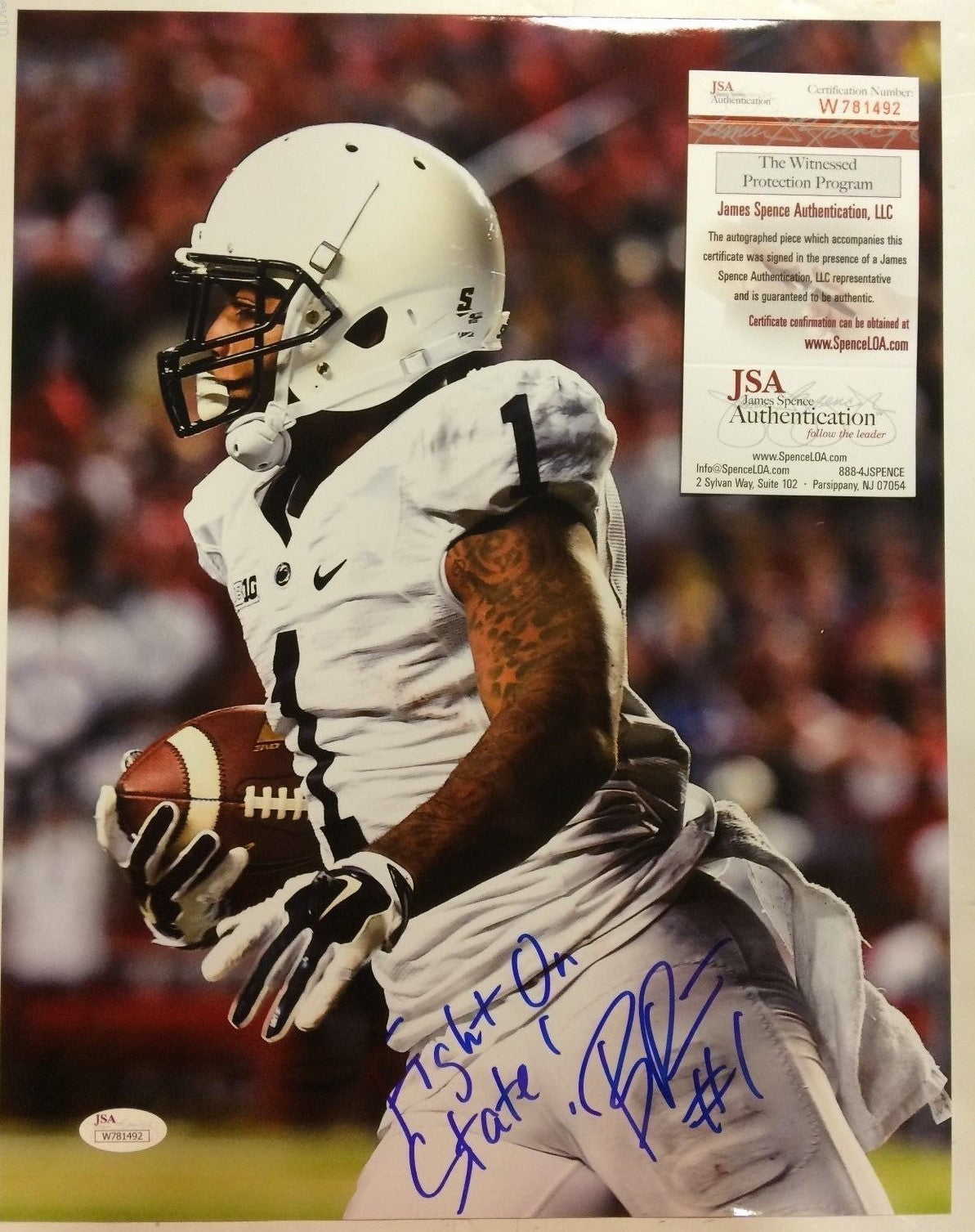 Bill Belton Autographed Signed Inscribed Penn State 11X14 Photo Jsa  Coa