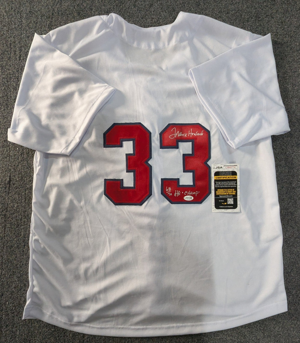 Washington Senators Frank Howard Autographed Inscribed Custom Jersey Jsa Coa