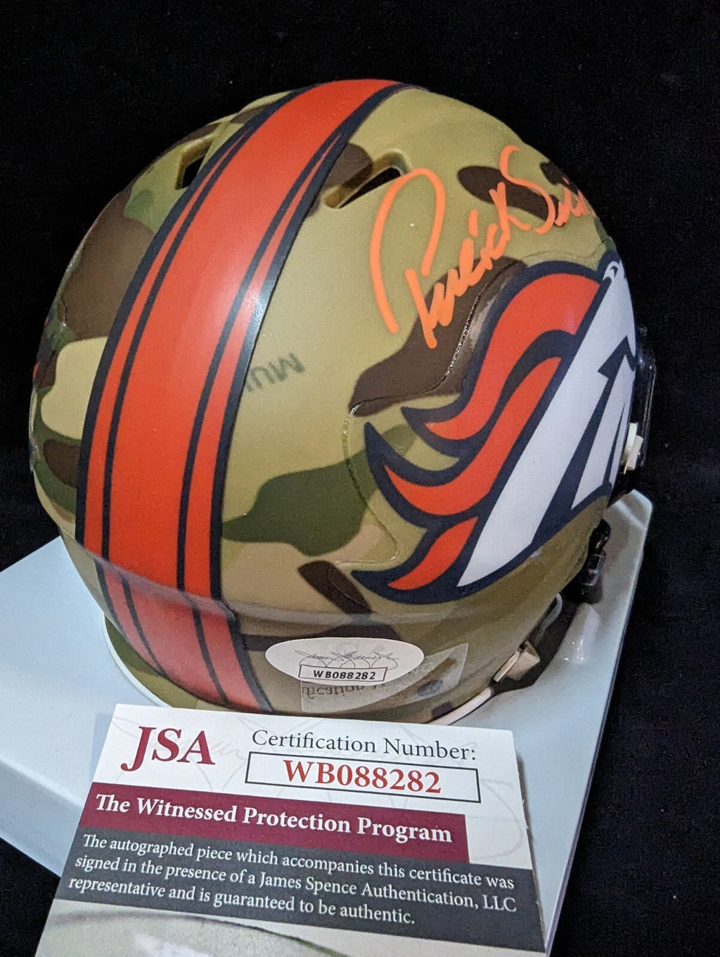 Denver Broncos Patrick Surtain Ii Autographed Alt Camo Mini Helmet Jsa Coa