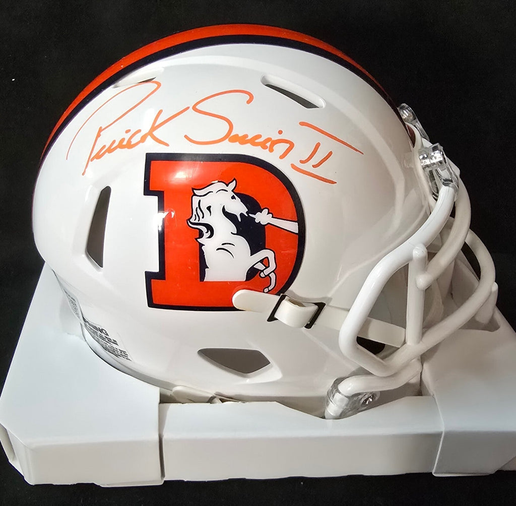 Denver Broncos Patrick Surtain Ii Signed White Throwback Mini Helmet Jsa Coa