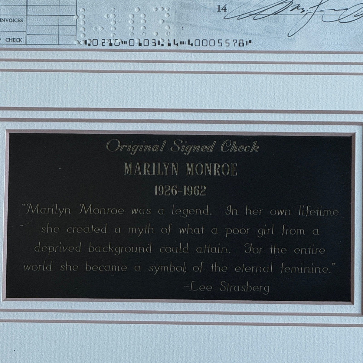 MARILYN MONROE * PSA * Autograph MONROE PRODUCTIONS CHECK Signed * 1961