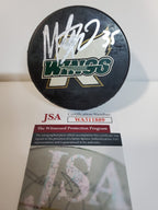 Michigan K-Wings Marty Turco Signed Logo Puck Jsa Coa