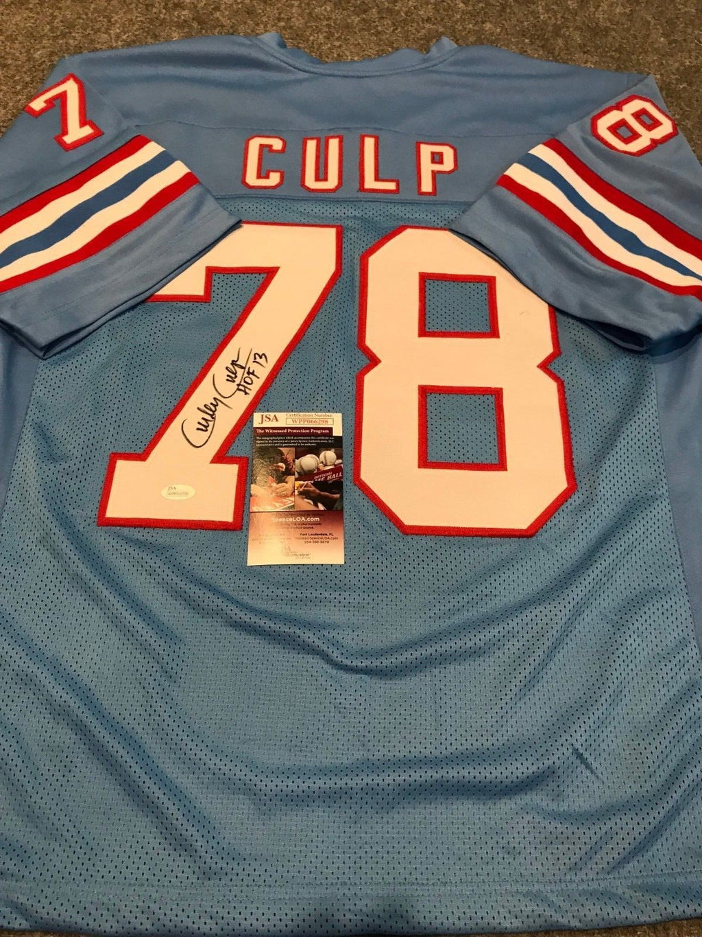 Houston Oilers Curley Culp Autographed Signed Inscribed Jersey Jsa  Coa
