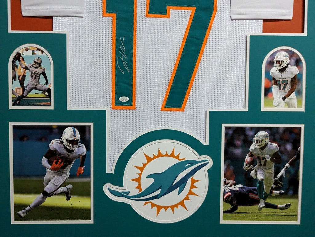 Framed Miami Dolphins Jaylen Waddle Autographed Signed Jersey Jsa Coa