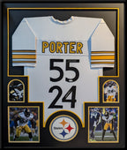 Framed Pittsburgh Steelers Joey Porter Jr & Sr Autographed Signed Jersey Jsa Coa