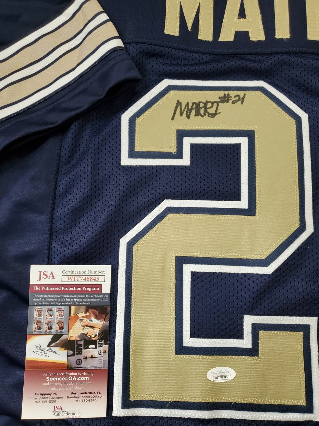 Pitt Panthers Damarri Mathis Autographed Signed Jersey Jsa Coa