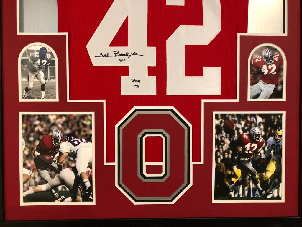 Framed Ohio State Buckeyes John Brockington Autographed Signed Jersey Jsa Coa