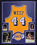 Framed L.A. Lakers Jerry West Autographed Signed Jersey Jsa Coa