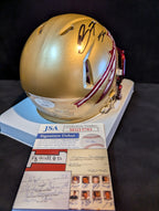 Florida State Seminoles Braden Fiske Autographed Signed Speed Mini Helmet Jsa