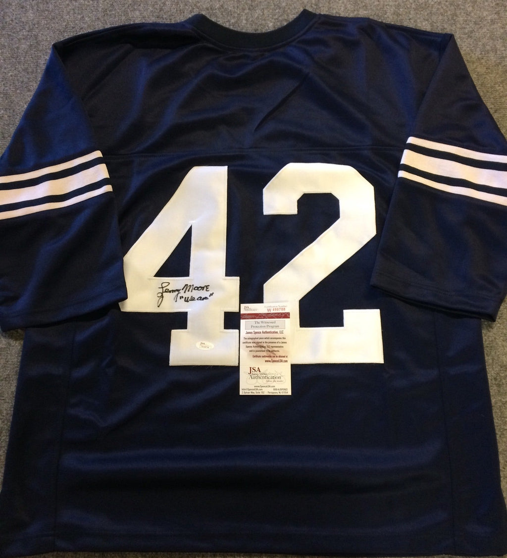 Penn State Lenny Moore Autographed Signed Insc Throwback Jersey Jsa Coa