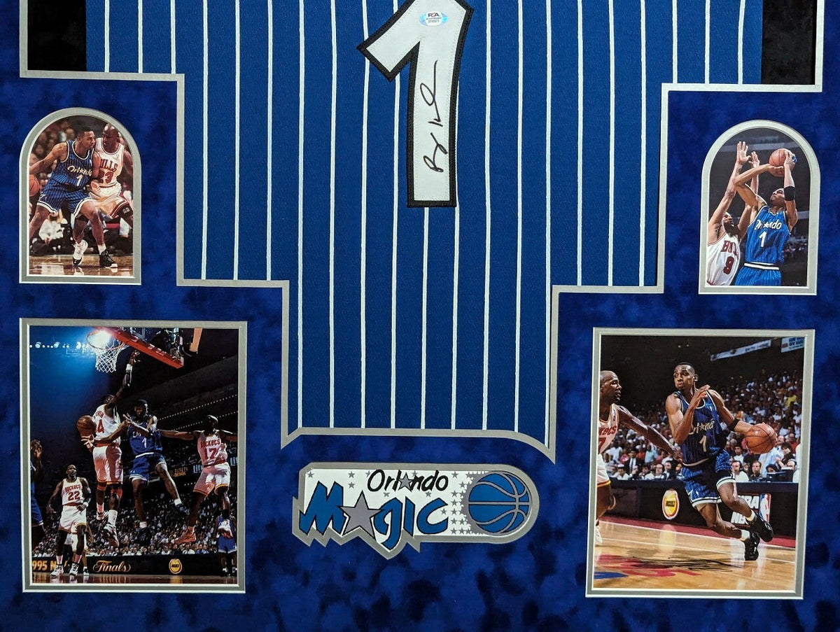 Framed In Suede Orlando Magic Penny Hardaway Autographed Signed Jersey Psa Coa