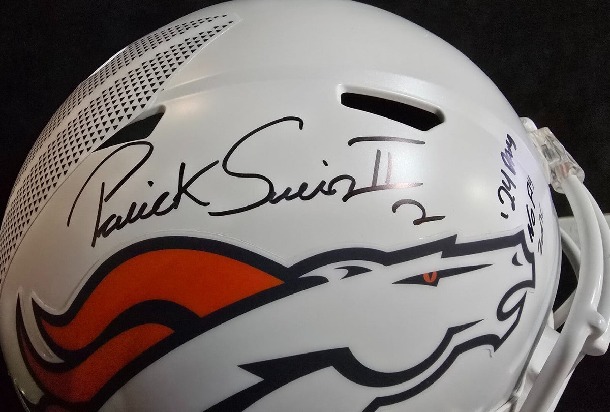 Denver Broncos Pat Surtain Ii Signed 2X Insc Replica Full Size Helmet Beckett