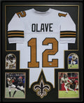 Framed New Orleans Saints Chris Olave Autographed Signed Jersey Beckett Holo