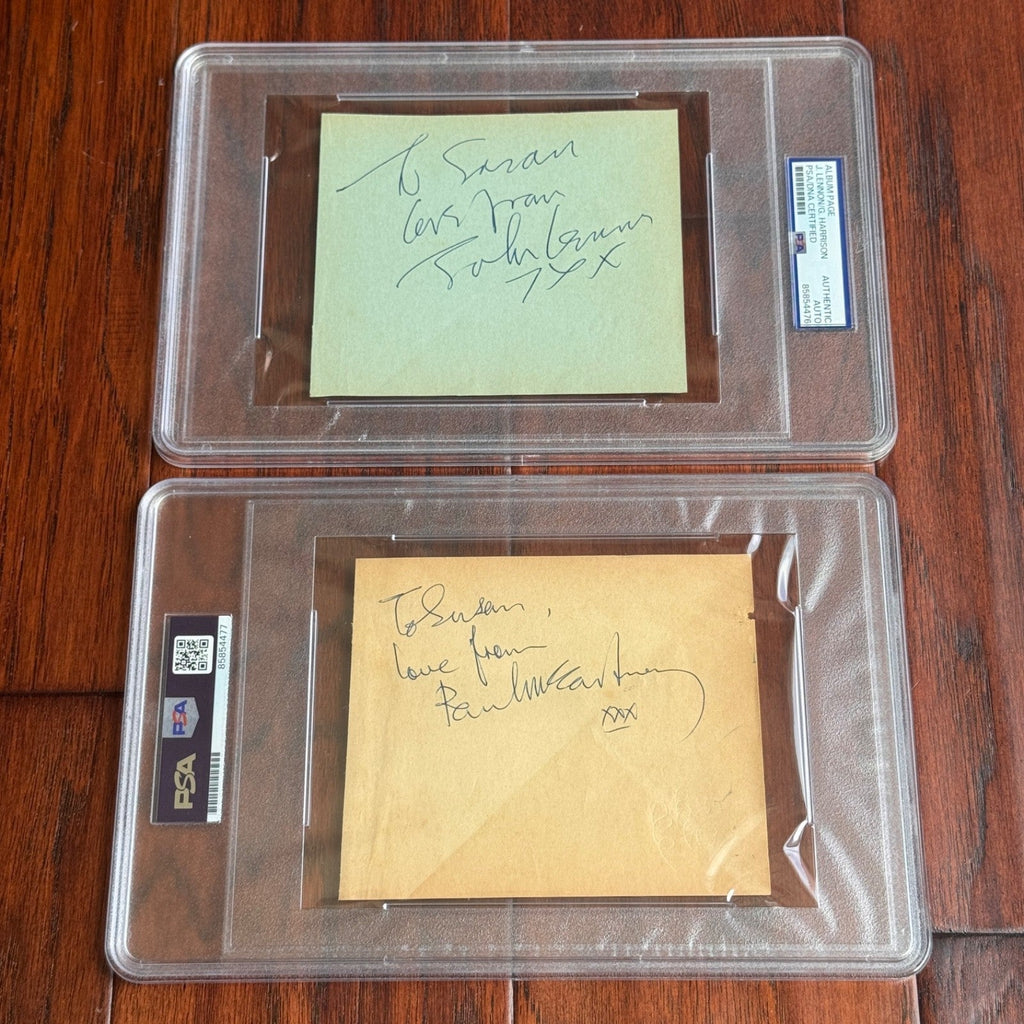 BEATLES Autograph Full Set JOHN LENNON PAUL McCARTNEY HARRISON STARR Signed PSA