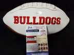 Georgia Bulldogs Eric Stokes Autographed Inscribed Signed Logo Football Jsa Coa