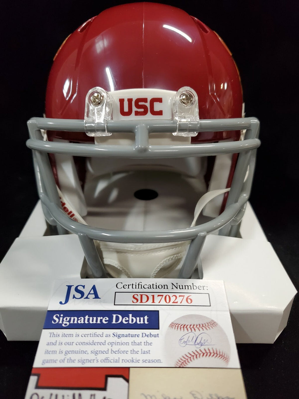 Usc Trojans Alijah Vera-Tucker Autographed Mini Helmet Jsa Coa