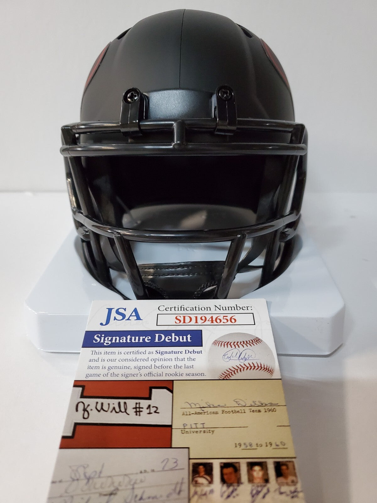 Houston Texans Brevin Jordan Signed Eclipse Mini Helmet Jsa Coa