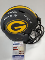 Green Bay Packers Eric Stokes Signed 2X Insc F/S Eclipse Replica Helmet Jsa Coa