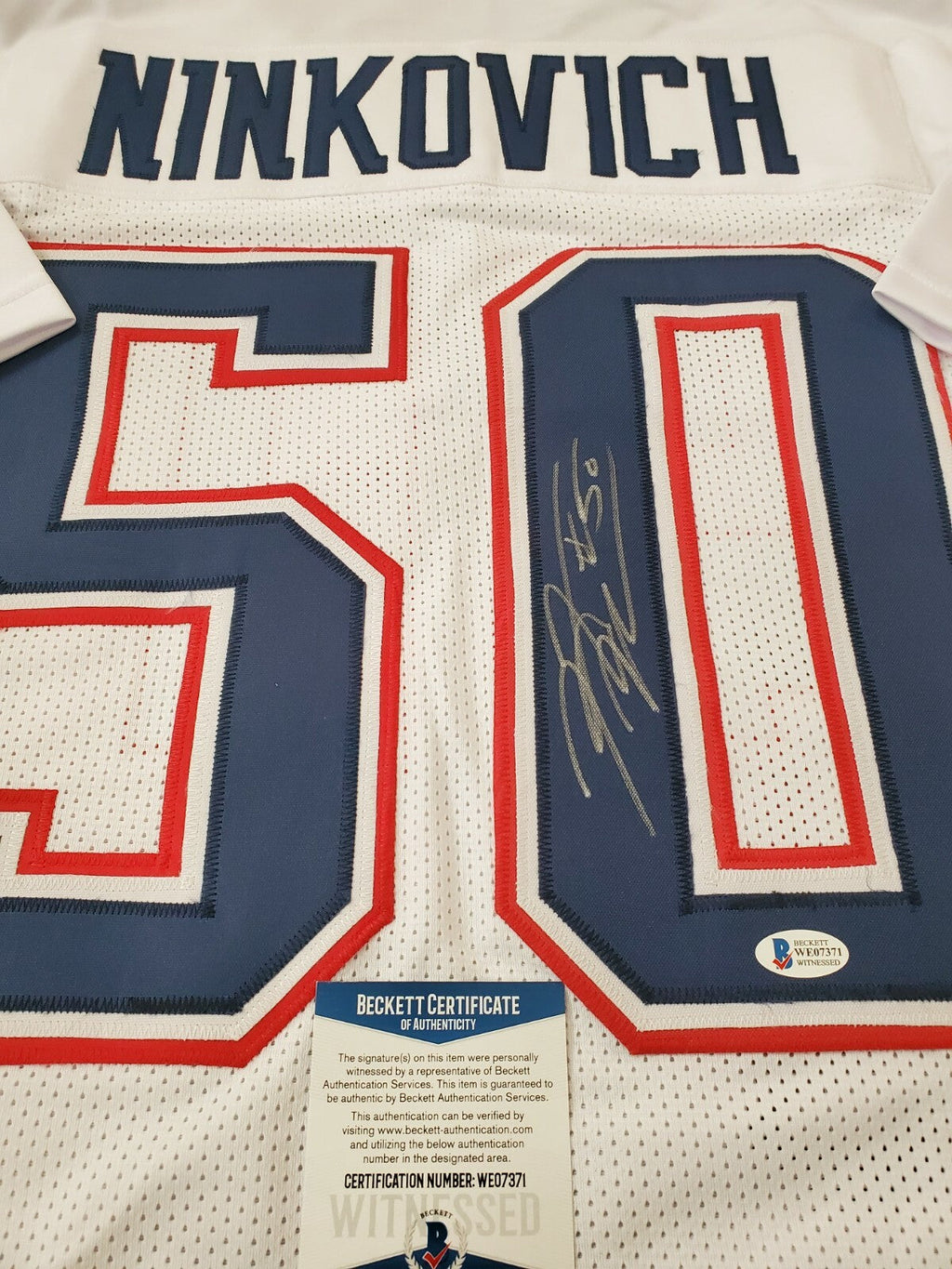 New England Patriots Rob Ninkovich Autographed Signed Jersey Beckett Coa
