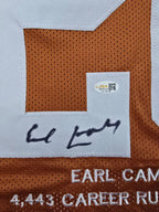 Texas Longhorns Earl Campbell Signed Autographed Stat Jersey Jsa Coa