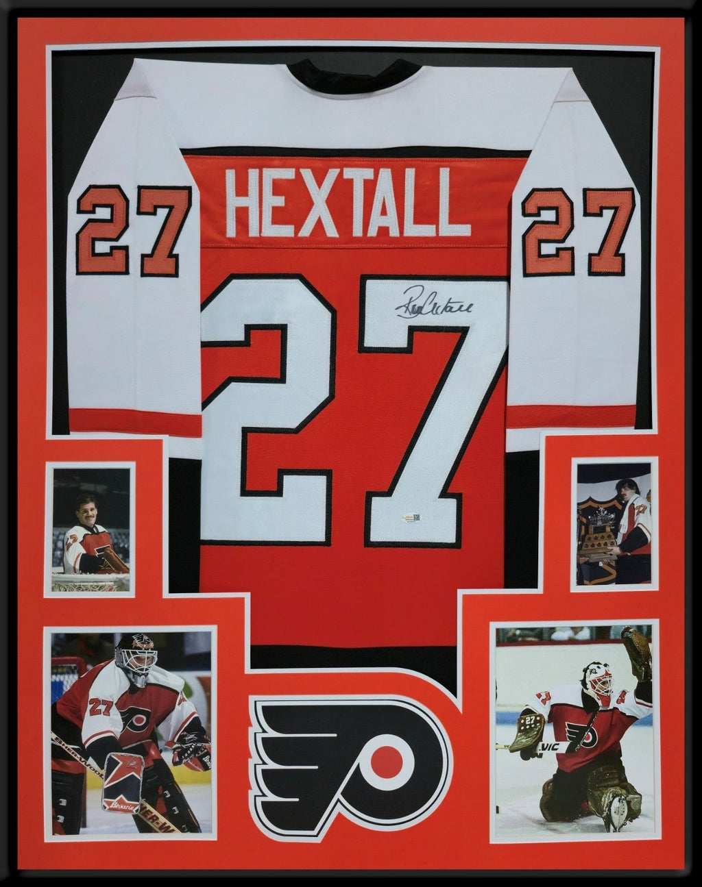 Framed Philadelphia Flyers Ron Hextall Autographed Jersey Jsa Holo