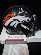 Denver Broncos Thomas Incoom Autographed Speed Mini Helmet Jsa Coa
