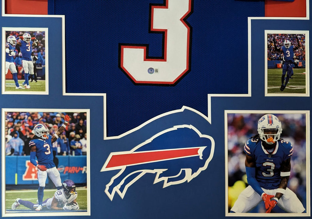 Framed Buffalo Damar Hamlin Autographed Signed Jersey Beckett Holo