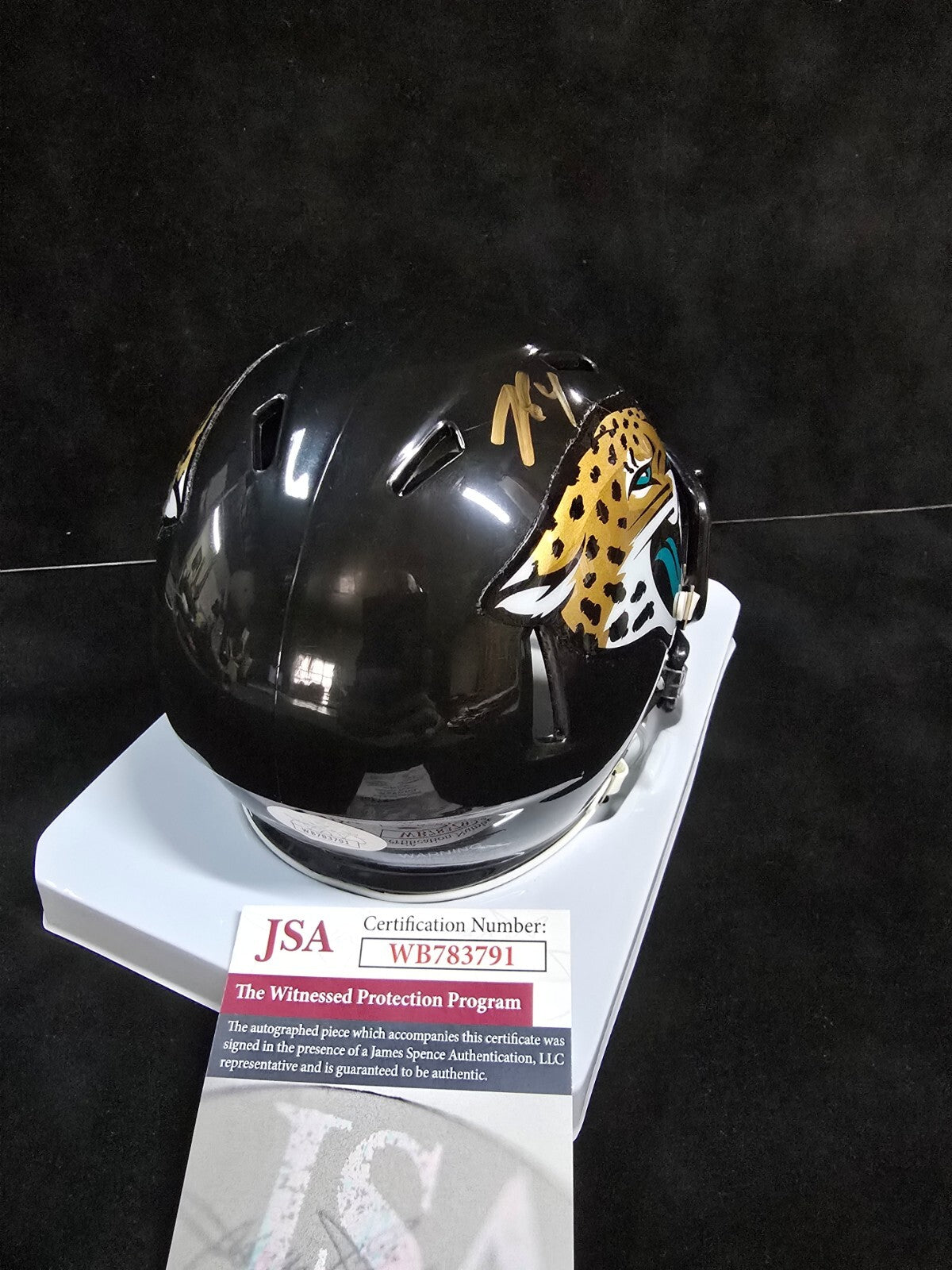 Jacksonville Jaguars Tank Bigsby Signed Speed Mini Helmet Jsa Coa