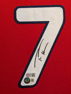 Framed Philadelphia Phillies Trea Turner Autographed Signed Jersey Beckett Holo