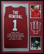 Framed Indiana Hoosiers Bobby Knight Autographed Signed Stat Jersey Steiner Holo
