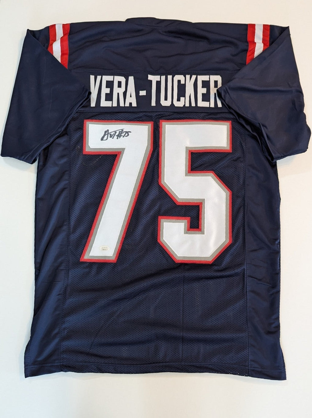 New England Patriots Alijah Vera-Tucker Autographed Signed Jersey Jsa Coa