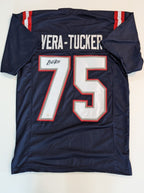 New England Patriots Alijah Vera-Tucker Autographed Signed Jersey Jsa Coa