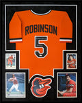 Framed Suede Baltimore Orioles Brooks Robinson Signed Inscribed Jersey Jsa Coa