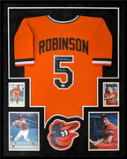Framed Suede Baltimore Orioles Brooks Robinson Signed Inscribed Jersey Jsa Coa