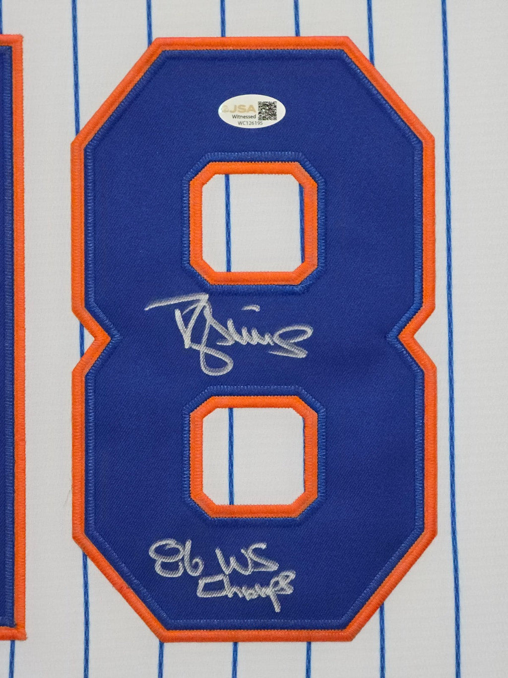Suede Framed N.Y. Mets Darryl Strawberry Autographed Inscribed Jersey Jsa Coa