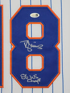 Suede Framed N.Y. Mets Darryl Strawberry Autographed Inscribed Jersey Jsa Coa