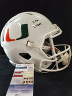 Greg Rousseau Signed Inscribed Miami Hurricanes Full Size Replica Helmet Jsa Coa