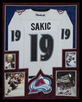 Suede Framed Colorado Avalanche Joe Sakic Autographed Signed Jersey Psa Coa