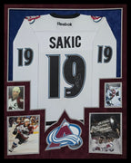 Suede Framed Colorado Avalanche Joe Sakic Autographed Signed Jersey Psa Coa