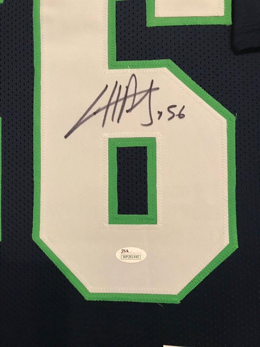 Framed Cliff Avril Autographed Signed Seattle Seahawks Jersey Jsa Coa
