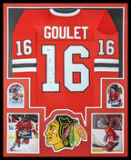 Framed Chicago Blackhawks Michel Goulet Autographed Signed Jersey Beckett Coa