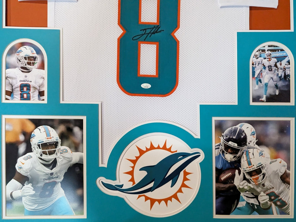 Framed Miami Dolphins Jevon Holland Autographed Signed Jersey Jsa Coa